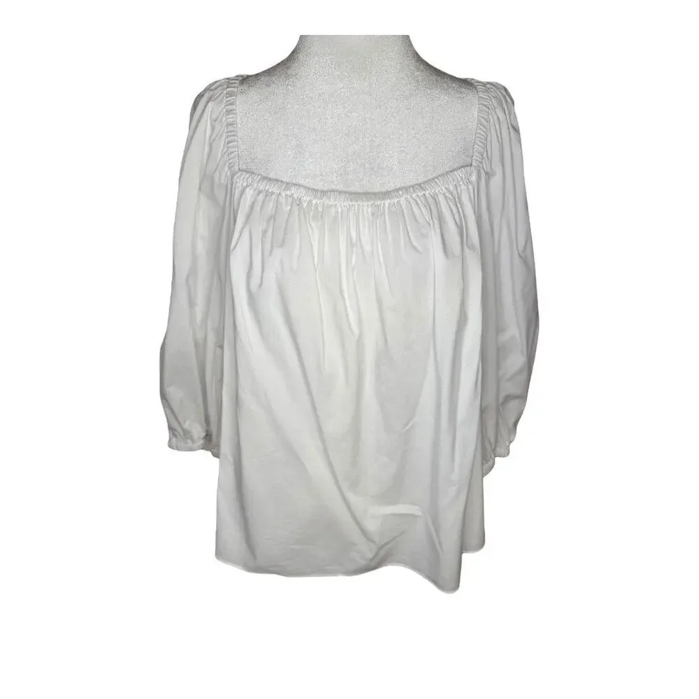 NEW Madewell‎ Women’s Size 14 Eyelet White Puff-Sleeve Babydoll Top NWT